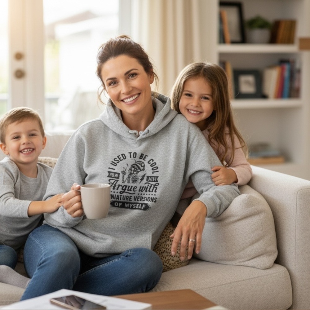 😎 Funny Mom Graphic Hoodie – “I Used to Be Cool…” | Gray Pullover